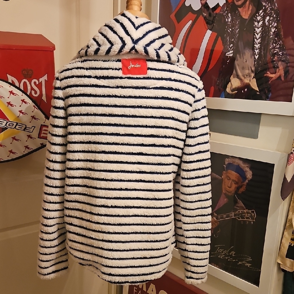 Joules Navy and Cream Striped Cowl Neck Sweater - Picture 4 of 6